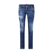 Dsquared2 Slim Fit Använd Look Jeans Blue, Dam