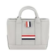 Thom Browne Elegant Läderhandväska med Rörhandtag Gray, Dam