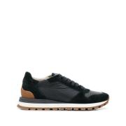 Brunello Cucinelli Svarta Lädersneakers Damskor Black, Dam