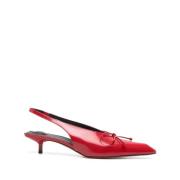 Jacquemus Röd Slingback Kittenklack Spetsig Tå Red, Dam