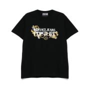 Versace Jeans Couture Svart Crew Neck Kortärmad T-shirt Black, Herr