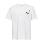 JW Anderson Tryckt T-shirt i vitt bomull White, Herr