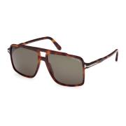 Tom Ford Blonde Havana/Green Solglasögon Brown, Unisex