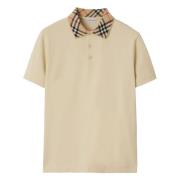 Burberry Rutig Stickad Polo Beige Beige, Herr