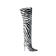 Dolce & Gabbana Zebra High Boots för kvinnor Black, Dam