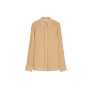 Sportmax Lyxig Klassisk Silkeskjorta Beige, Dam