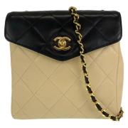 Chanel Vintage Pre-owned Laeder axelremsvskor Beige, Dam