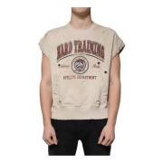 Dolce & Gabbana Beige Ärmlös Bomull Crew Neck T-shirt Beige, Herr