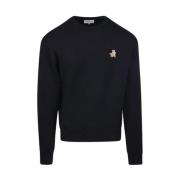 Maison Kitsuné Svart Fox Patch Sweatshirt Black, Herr