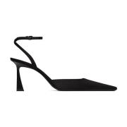 Saint Laurent Klassiska Svarta Slingback Pumps Black, Dam