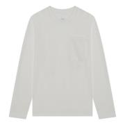 Jil Sander Långärmad rund hals T-shirt White, Herr