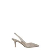 Stuart Weitzman Strass Slingback med Pil Tå Beige, Dam