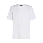 Tommy Hilfiger Interlock Stickad Ribbad Krage T-shirt White, Herr