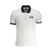 La Martina Kontrast Polo Shirt med korta ärmar White, Herr