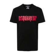 Dsquared2 Svart Bomull T-shirt Black, Herr