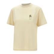 Autry T-shirt i bomull med logotryck Beige, Dam