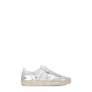 Golden Goose Silver Lädersneakers med Logodetaljer Gray, Dam