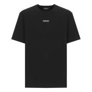 Dsquared2 Svart Bomull Crewneck T-shirt med Logo Black, Herr