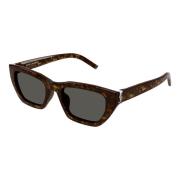 Saint Laurent Klassiska Havana Grå Solglasögon Brown, Dam