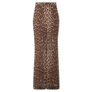 Zimmermann Illustration Flare Pant i Chocolate Leopard Brown, Dam