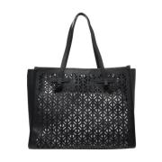 Gianni Chiarini Svart Läder Shopper Väska Black, Dam