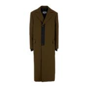 MM6 Maison Margiela Stilren Mud Polyester Coat Brown, Dam