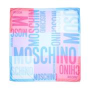 Moschino Blå Sidenschal Elegant Stil Multicolor, Dam