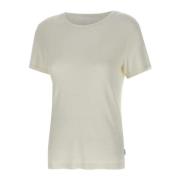 Remain Birger Christensen Vit Jersey T-shirt med Båtringning White, Da...