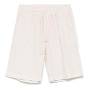 Fedeli Linneshorts med Elastiskt Bälte och Dragsko Beige, Herr