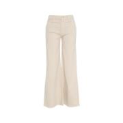 Mother Beige Flared Jeans 'The Roller Fray' Beige, Dam