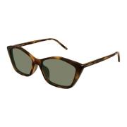 Saint Laurent Klassiska solglasögon i Light Havana/Grey Green Brown, D...