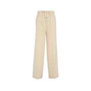 Semicouture Beige Ullblandning Dragsko Byxor Beige, Dam