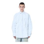 Vetements Metalliserad Skrynklig Skjorta White, Herr