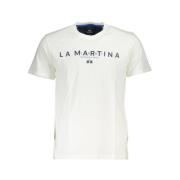 La Martina Elegant vit T-shirt med logotryck White, Herr