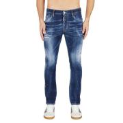 Dsquared2 Blå Skater Jeans med Vita Fläckar Blue, Herr