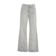 Closed Grå Wide Leg Jeans med Logo Patch Gray, Dam