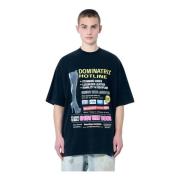 Vetements Grafiskt Tryck Oversized T-shirt Bomull Jersey Black, Herr