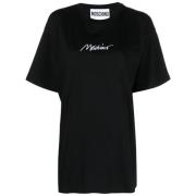 Moschino Avslappnad Bomull T-shirt Black, Dam