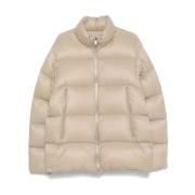 Moncler Ljus Beige Nylon Dragkedja Kappa Beige, Herr