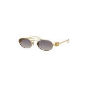 Miu Miu Guld Metallram Solglasögon SMU 54Z Yellow, Unisex