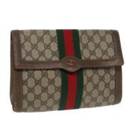 Gucci Vintage Pre-owned Laeder kuvertvskor Beige, Dam