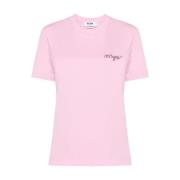 Msgm Rosa & Lila Bomull T-shirt Pink, Dam