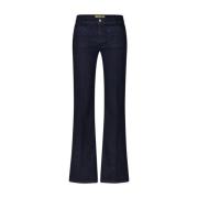 Cambio Stiliga Flare Jeans med Bekväm Passform Blue, Dam