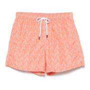 Fedeli Polyester Badshorts med Elastiskt Bälte Orange, Herr