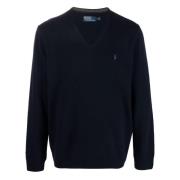 Ralph Lauren Lambswool Scollo V Blue, Herr