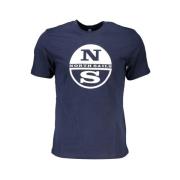 North Sails Blå Bomull Tryck Logo T-shirt Blue, Herr