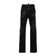 Dsquared2 Svart Ripped Denim Byxor Black, Herr