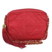 Chanel Vintage Pre-owned Canvas chanel-vskor Red, Dam