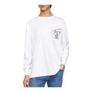 Tommy Jeans Logotyp Bomull T-shirt - Vit White, Herr