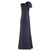 Alberta Ferretti Elegant Mikado Klänning Blue, Dam